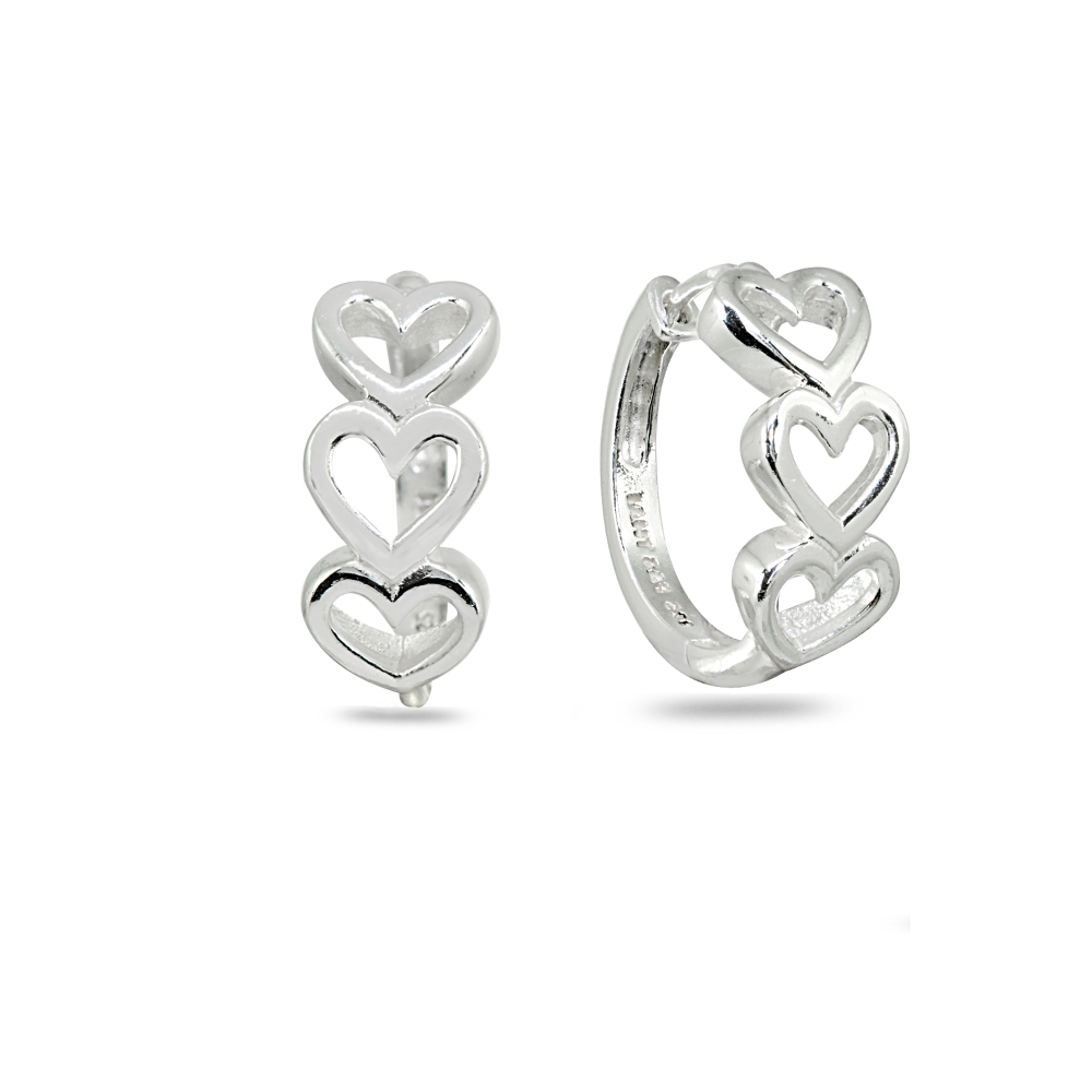 Details about   Solid 925 Sterling Silver Hoop Earrings with Removable Mini Hoop Ring Charms
